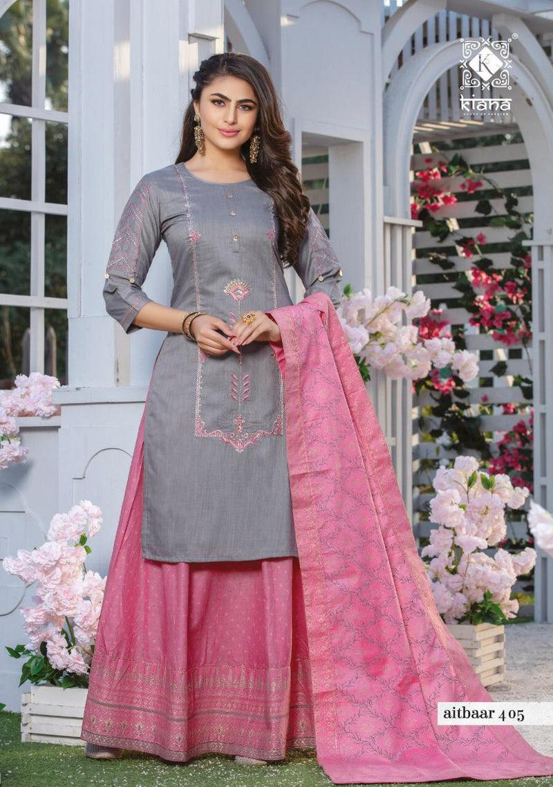 Kiana Launched Aitbaar Vol 4 Chanderi Silk Exclusive Party Wear Kurtis