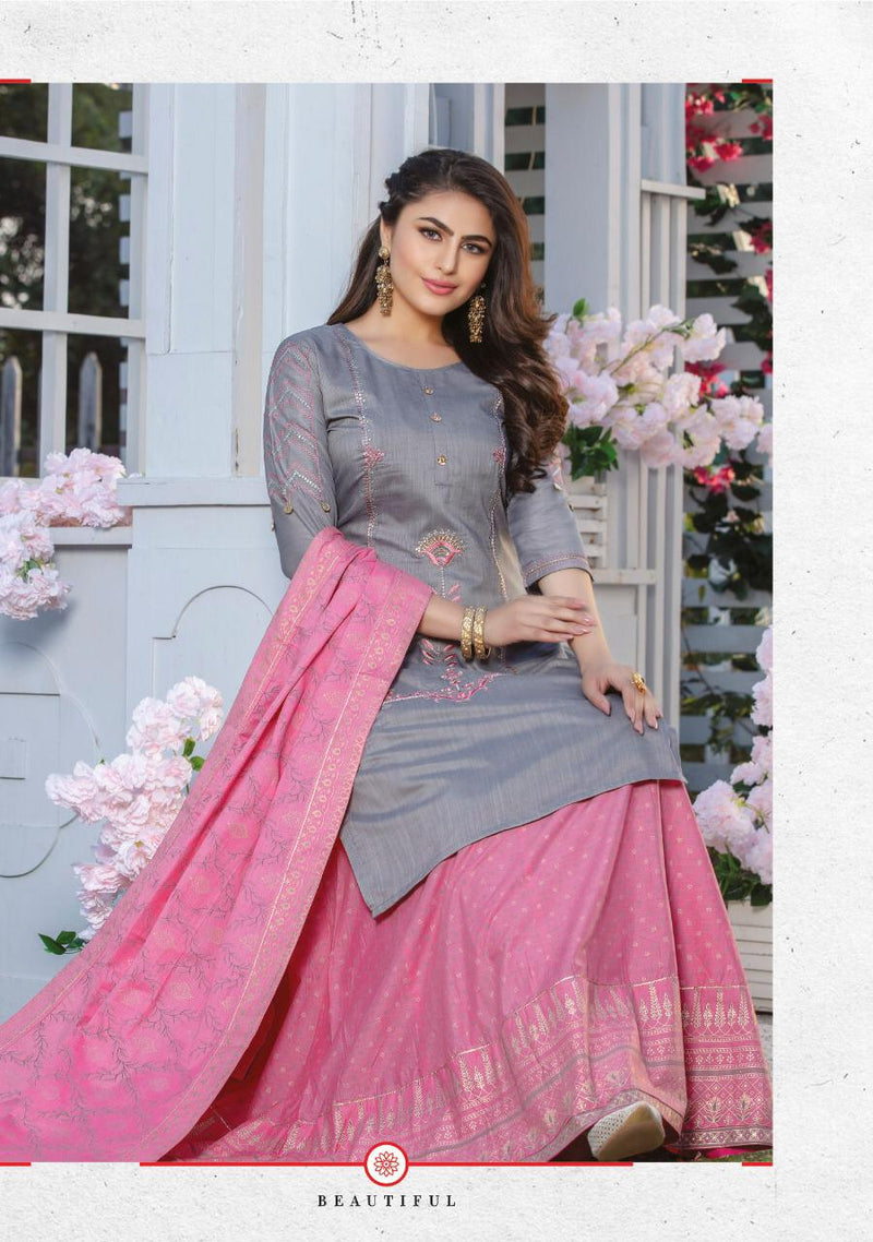 Kiana Launched Aitbaar Vol 4 Chanderi Silk Exclusive Party Wear Kurtis