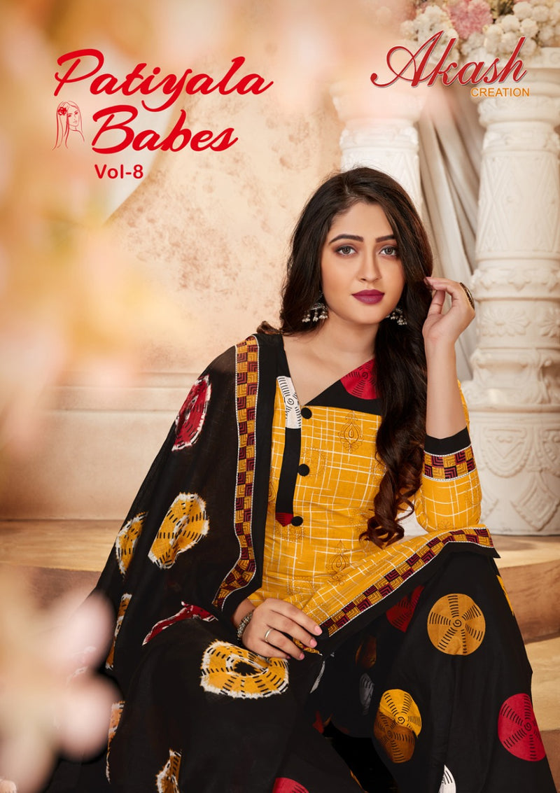 Akash Creation Patiyala Babes Vol 8 Pure Cotton Patiyala Style Salwar Suits