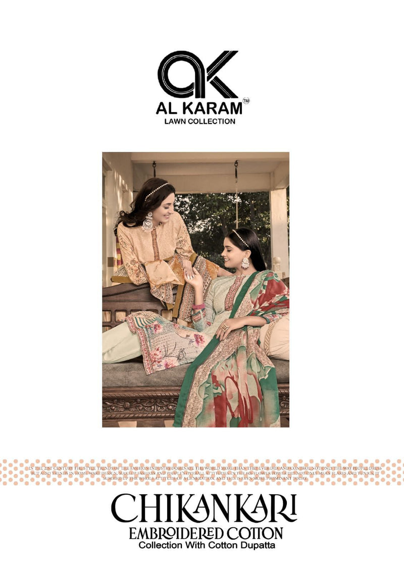 Al Karam Chikankari Embroidered Collection With Self Embroidery Work Salwar Suit
