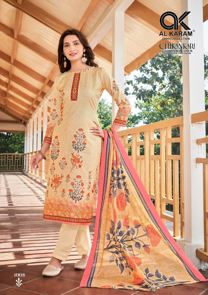 Al Karam Chikankari Embroidered Collection With Self Embroidery Work Salwar Suit