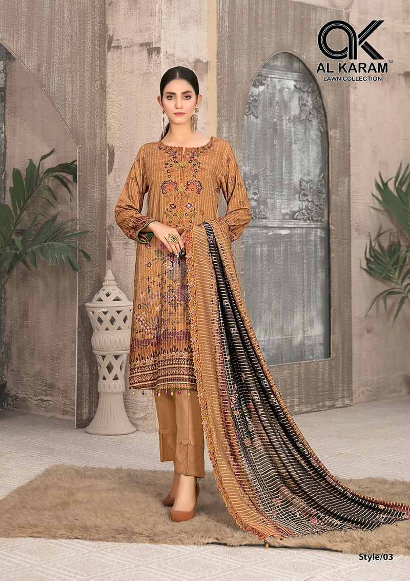 Al Karam Queens Court Vol 2 Pure Cambric Collection Casual Wear Salwar Suit