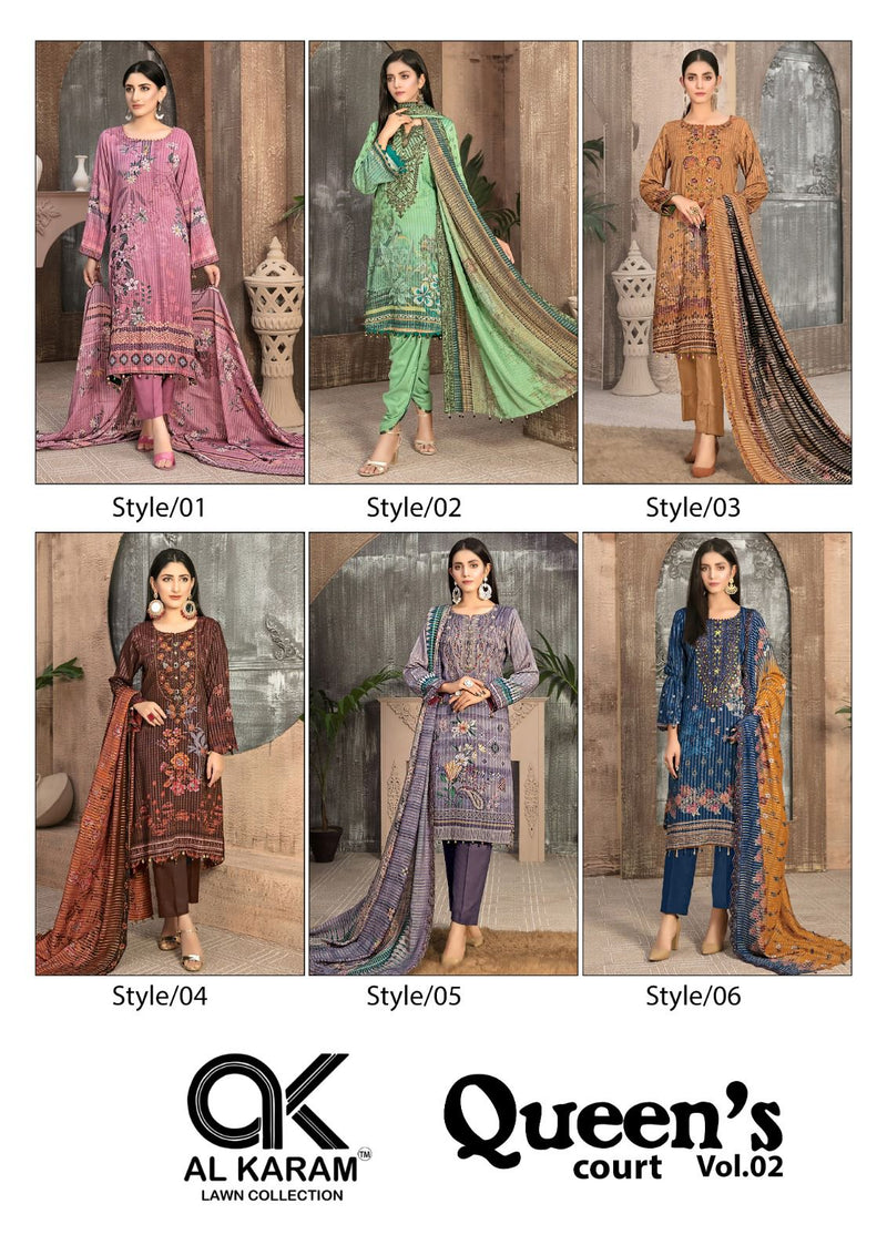 Al Karam Queens Court Vol 2 Pure Cambric Collection Casual Wear Salwar Suit
