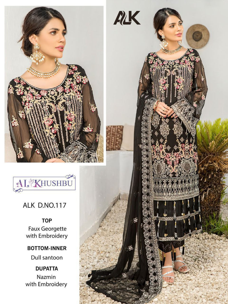 Al Khushbu Alk Dno 1018 Georgette With Heavy Embroidered Work Salwar Suit