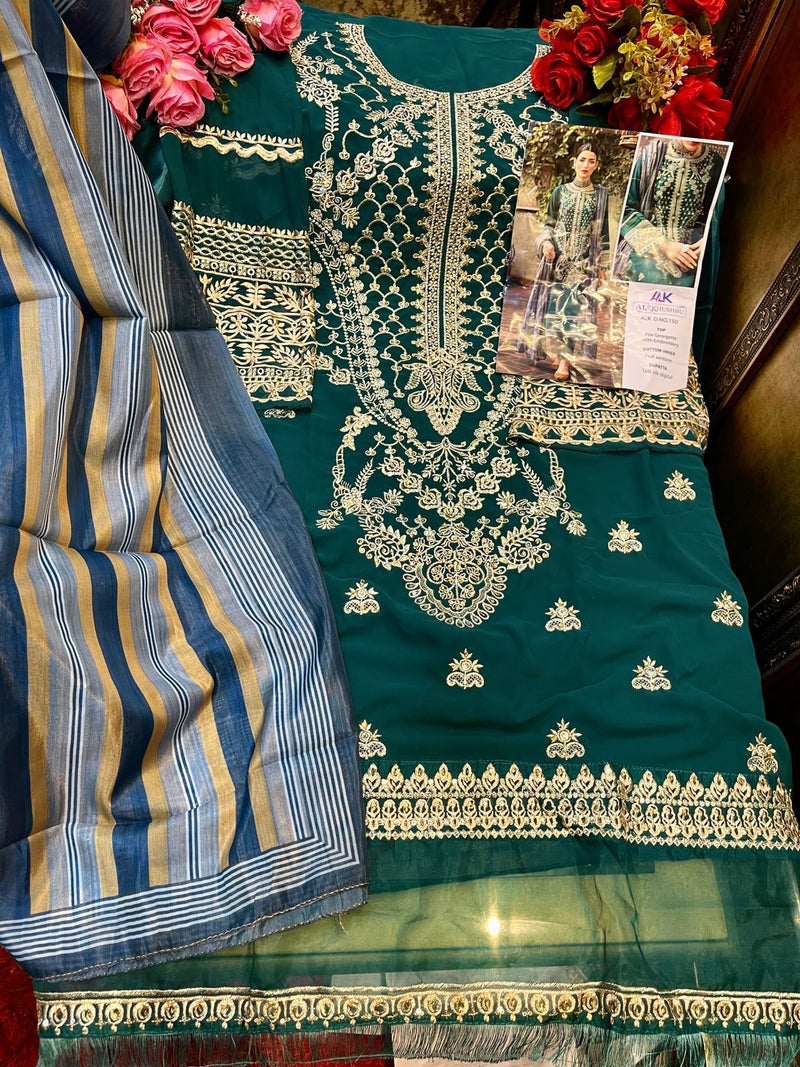 Al Khushbu Alk Dno 150 Georgette With Heavy Embroidery Work Salwar Kameez