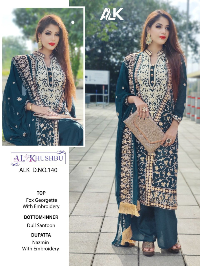 Al Khushbu D. No 140Georgette With Heavy Embroidery Work