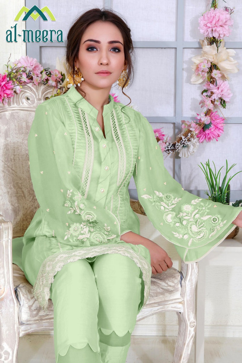 Al Meera D No 1129 Fox Georgette With With Embroidery Work Designer Casual Wear Salwar Suits