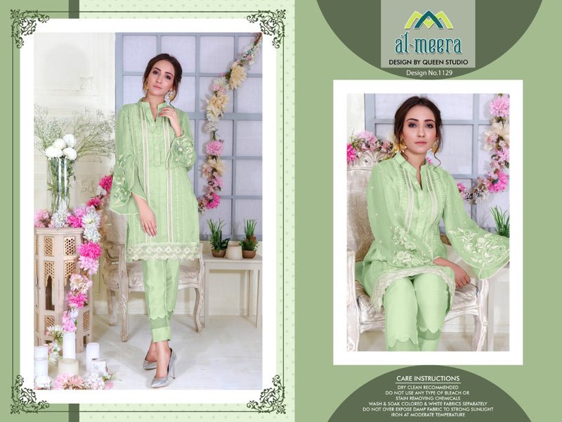 Al Meera D No 1129 Fox Georgette With With Embroidery Work Designer Casual Wear Salwar Suits