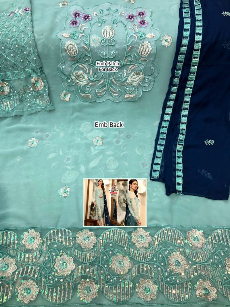 Alif Fashion Venus A 26 Faux Georgette Heavy Embroidered Sequence Work Suit