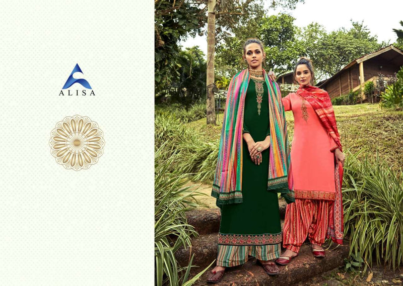 Alisa Fashion Aanya Georgette Heavy Embroidery Work With Diamond Work Salwar Kameez