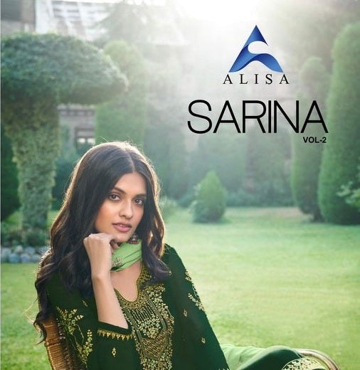 Alisa Sarina Fox Georgette With Heavy Embroidery And Diamond Suit