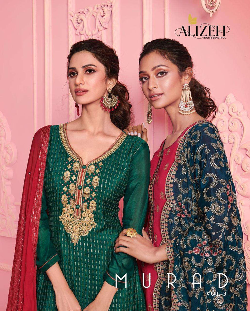 Alizeh Suit Presents By Murad Vol 3 Georgette With Embroidery Work Wedding Wear Salwar Suits