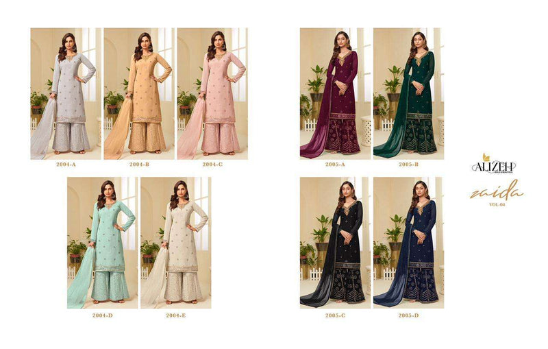 Alizeh Zaida Vol 4 Georgette Colorful Sharara Partywear Salwar Kameez