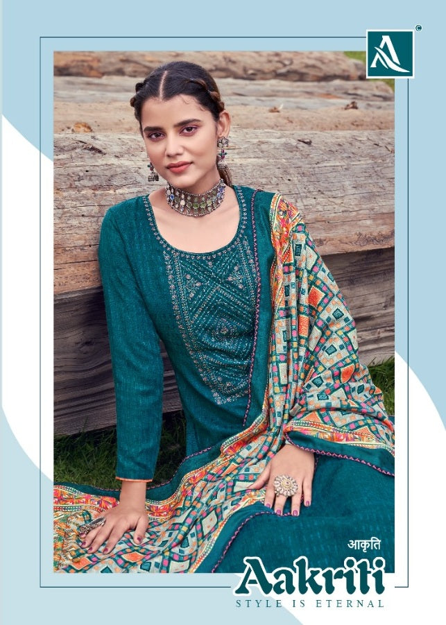 Alok Suit Aakriti Pure Pashmina Self Embroidery Work Salwar Kameez
