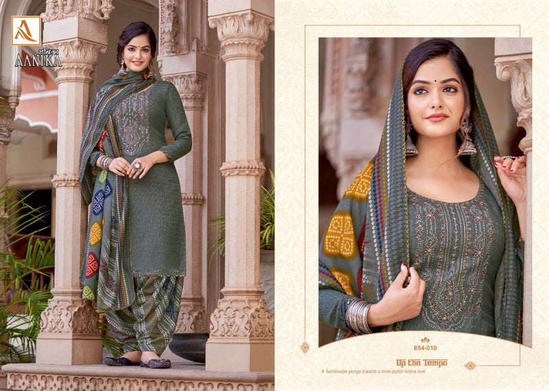 Alok Suit Aanika Pure Wool Pashmina Seft Embroidery Work Salwar Kameez