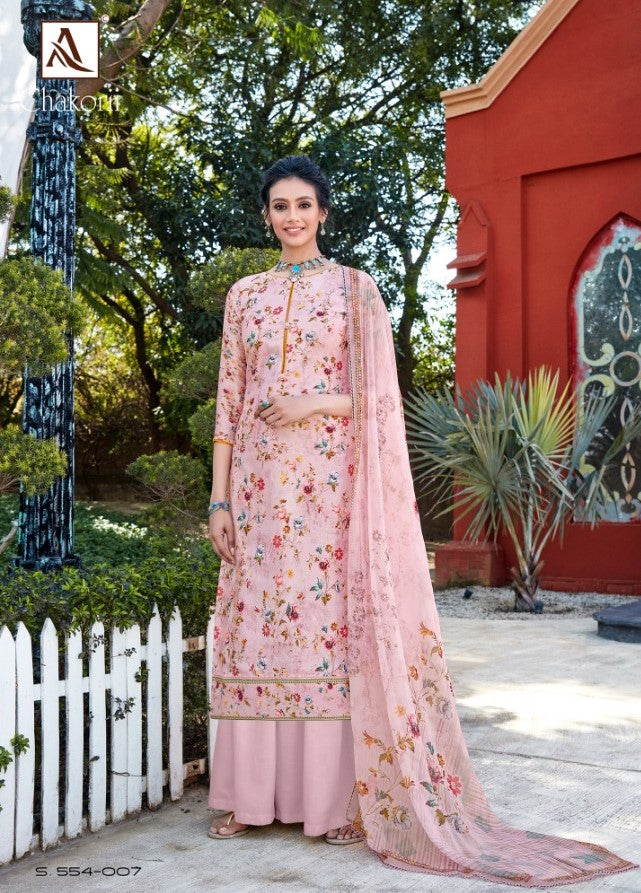 Alok Suit Chakori Pure Jam Cotton Self Embroidery Work Digital Print Salwar Suit