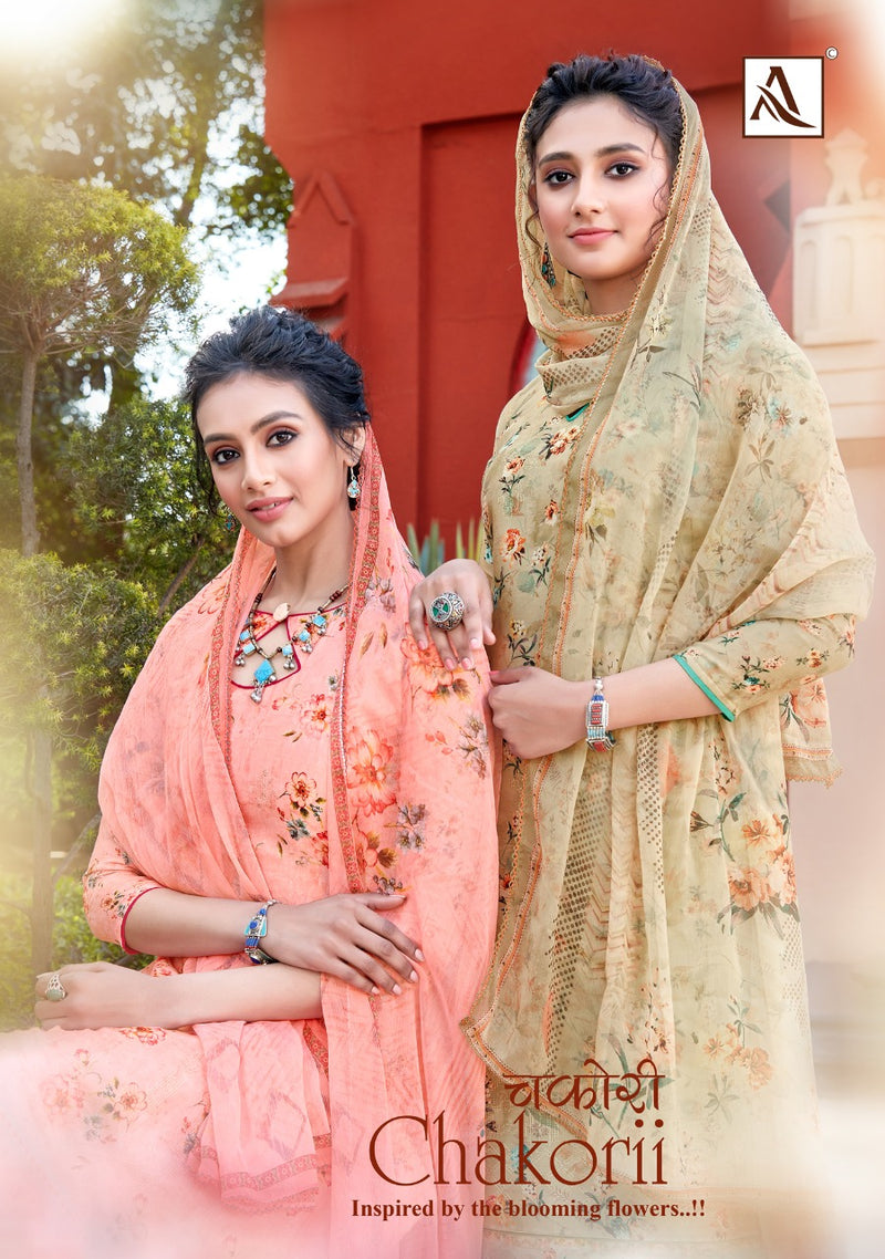 Alok Suit Chakori Pure Jam Cotton Self Embroidery Work Digital Print Salwar Suit