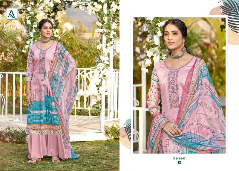 Alok Suit Gloria Pure Jam Digital Print Fancy Embroidery Work Salwar Kameez