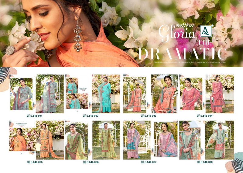 Alok Suit Gloria Pure Jam Digital Print Fancy Embroidery Work Salwar Kameez