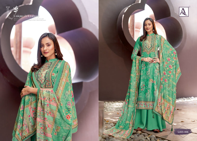 Alok Suit Gulnar Pure Viscose Velvet Digital Print With Swarovski Diamond Salwar Suit