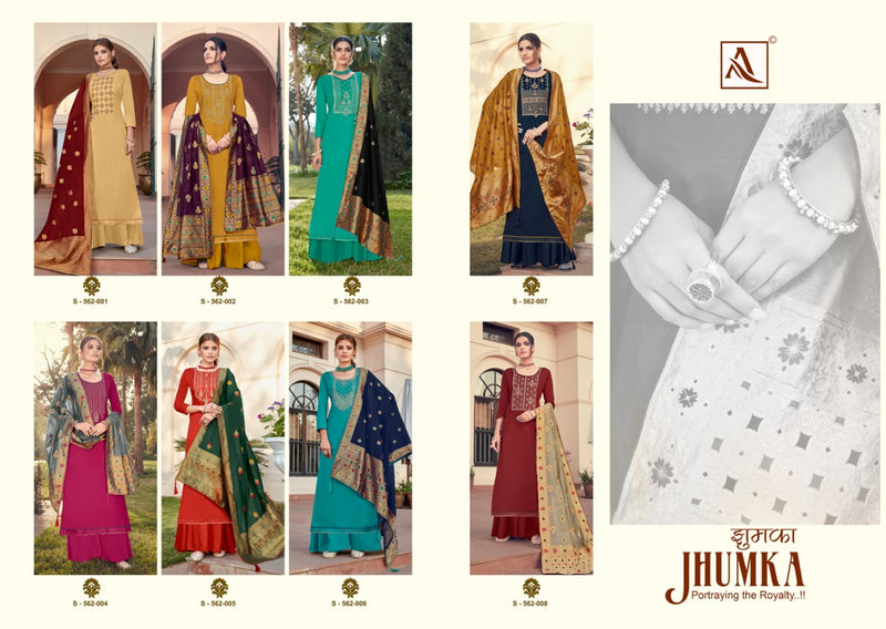Alok Suit Jhumka Pure Jam Cotton Dyed Embroidered Work Salwar Kameez