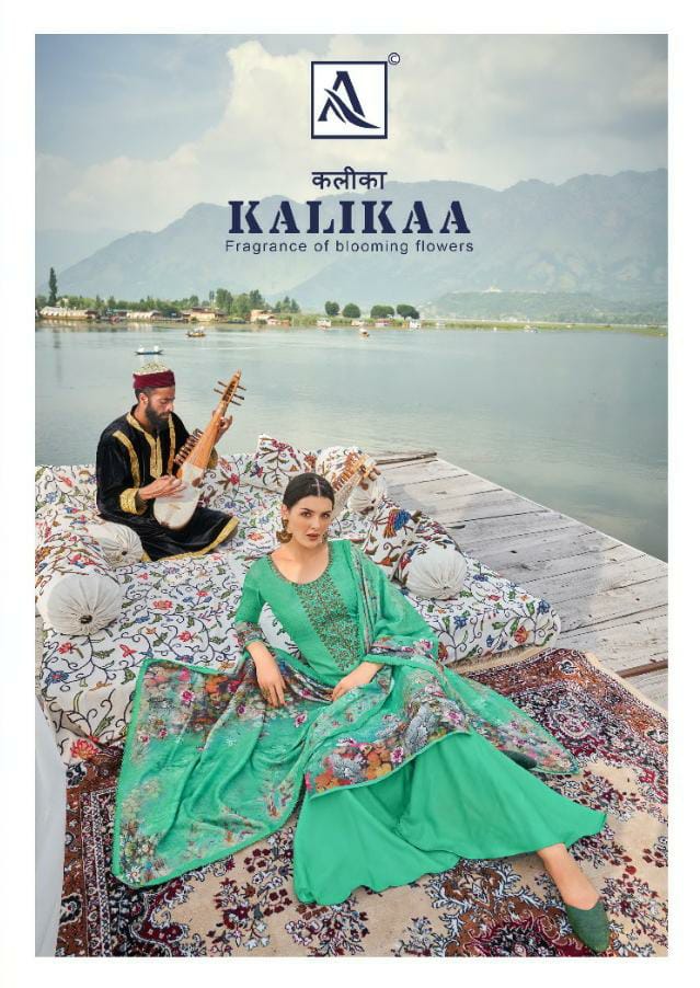 Alok Suit Kalikaa Pashmina Print With Embroidery Work