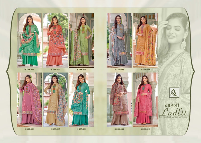 Alok Suit Ladlii Pure Jam Cotton Digital Print Fancy Embroidery Work Salwar Suit