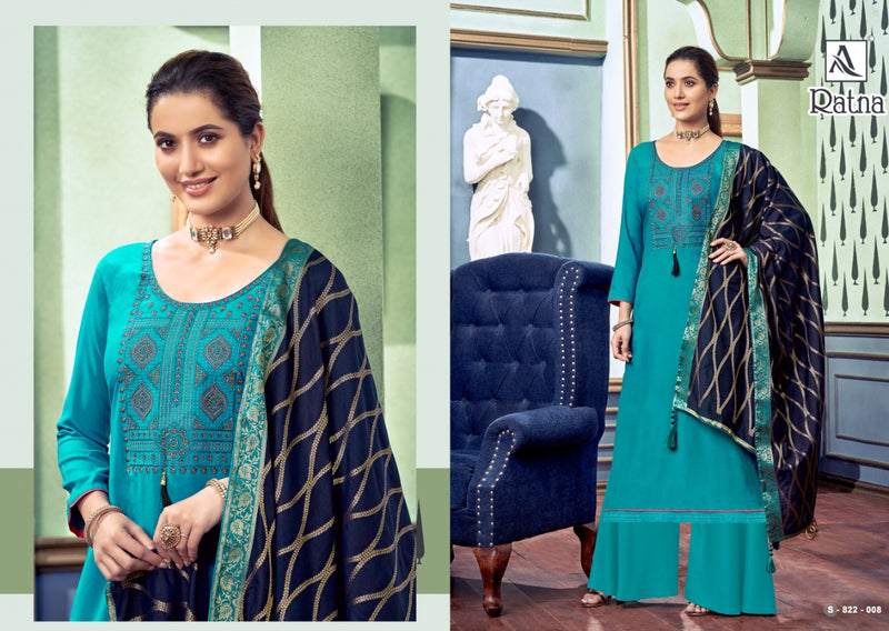 Alok Suit Launch Ratna Rayon With Embroidery And Swarovski Diamond Work Casual Wear Salwar Suits