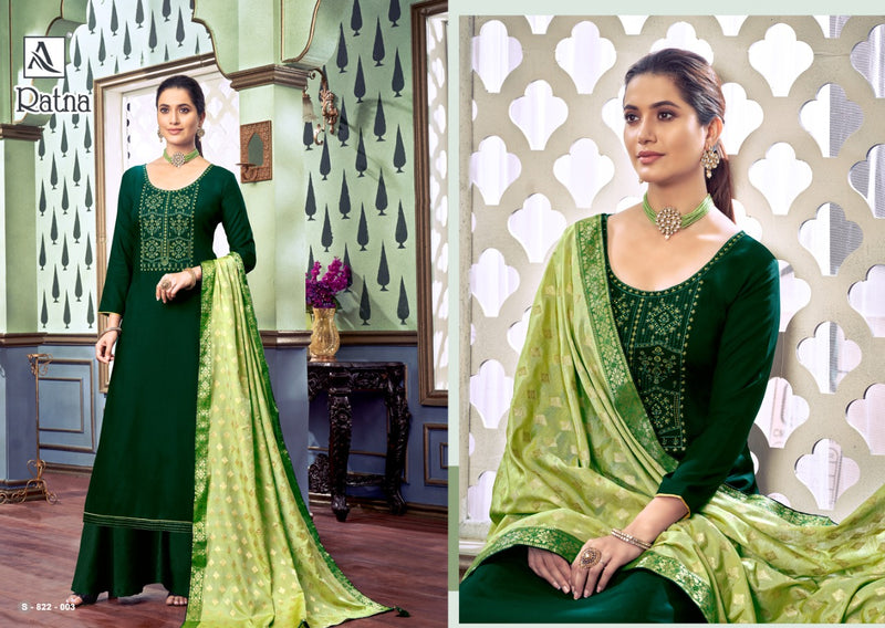 Alok Suit Launch Ratna Rayon With Embroidery And Swarovski Diamond Work Casual Wear Salwar Suits