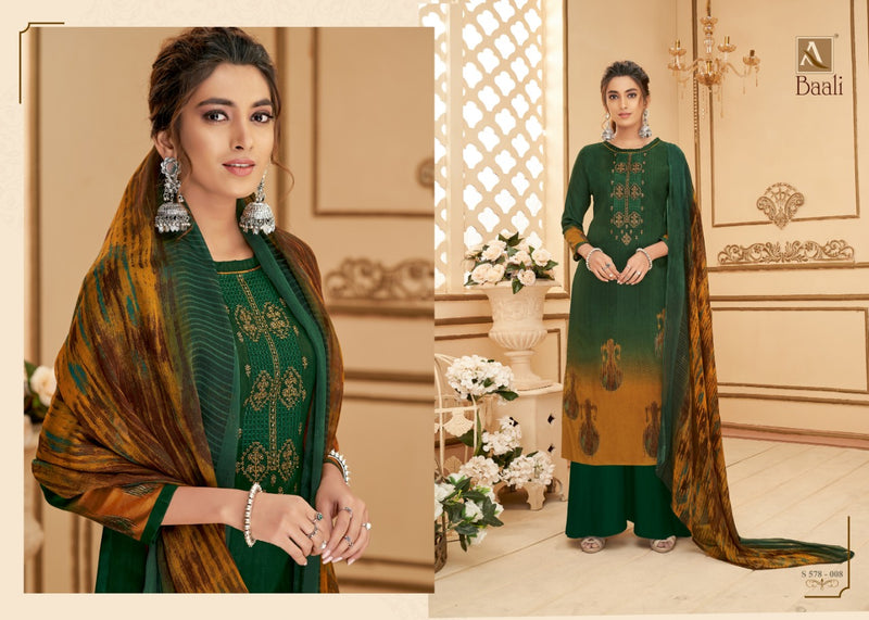 Alok Suit Launching Baali Jam Digital Print Fancy Embroidery And Swarovski Diamond Work Casual Wear Salwar Kameez