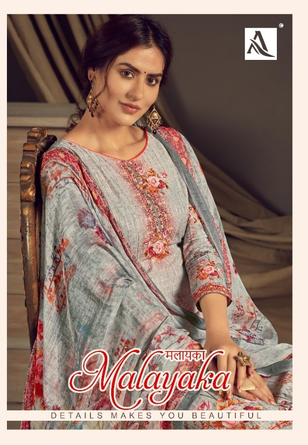 Alok Suit Malayaka Pure Cotton Digital Print With Heavy Work Salwar Suits