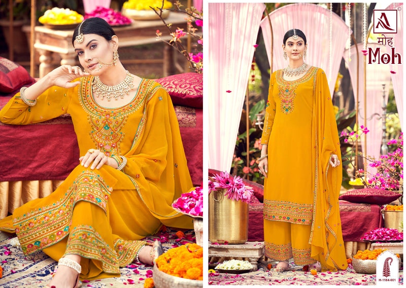 Alok Suit Moh Pure Georgette Designer Embroidered Salwar Kameez