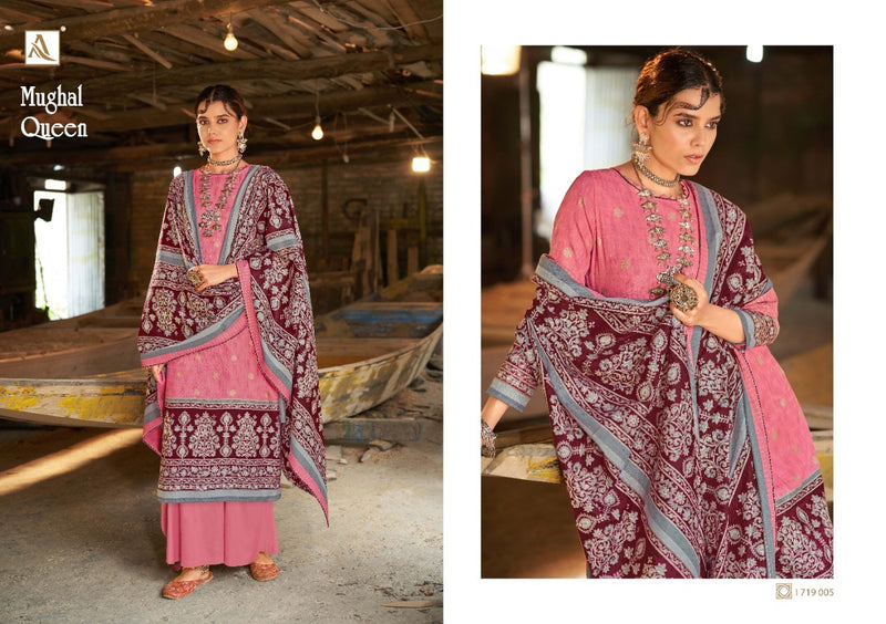 Alok Suit Mughal Queen Pashmina print With Goldan Touch Suit