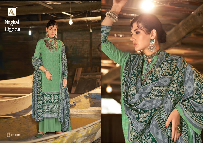 Alok Suit Mughal Queen Pashmina print With Goldan Touch Suit