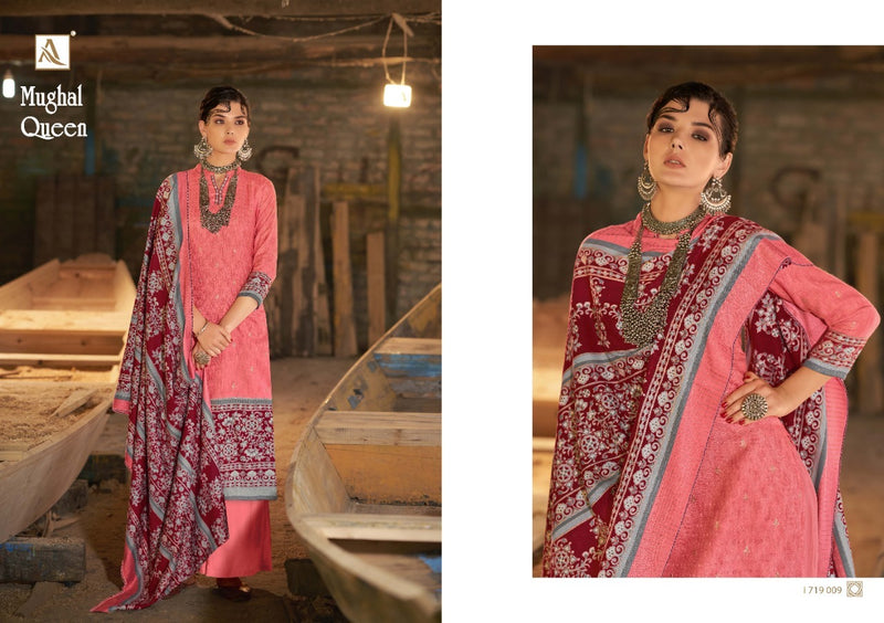 Alok Suit Mughal Queen Pashmina print With Goldan Touch Suit