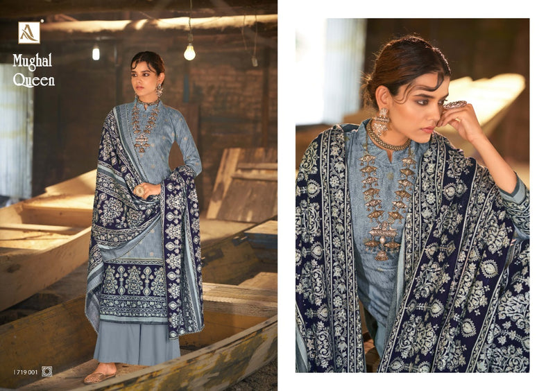 Alok Suit Mughal Queen Pashmina print With Goldan Touch Suit