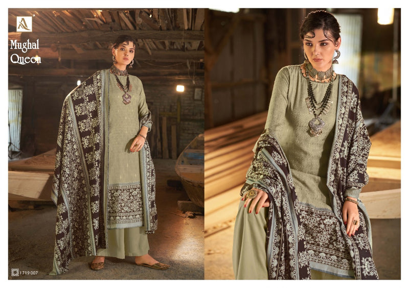 Alok Suit Mughal Queen Pashmina print With Goldan Touch Suit