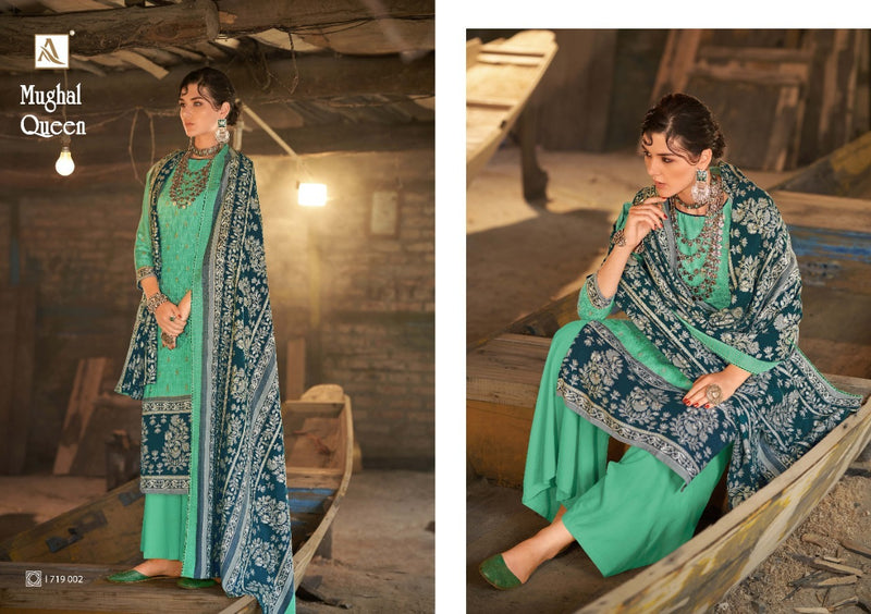 Alok Suit Mughal Queen Pashmina print With Goldan Touch Suit