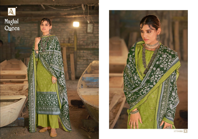 Alok Suit Mughal Queen Pashmina print With Goldan Touch Suit