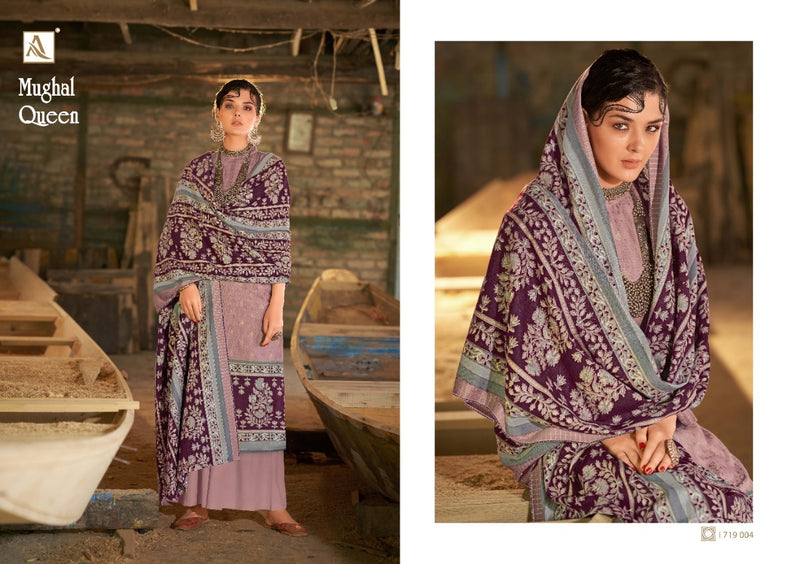 Alok Suit Mughal Queen Pashmina print With Goldan Touch Suit