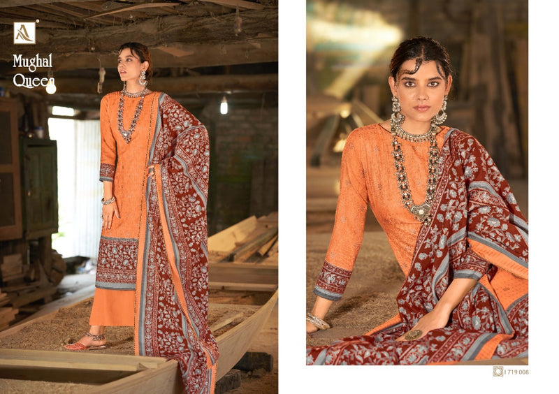 Alok Suit Mughal Queen Pashmina print With Goldan Touch Suit