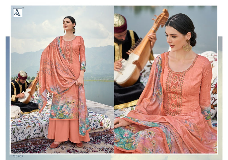 Alok Suit Nalinii Pure Jam Cotton Digital Print Fancy Embroidered Work Salwar Kameez