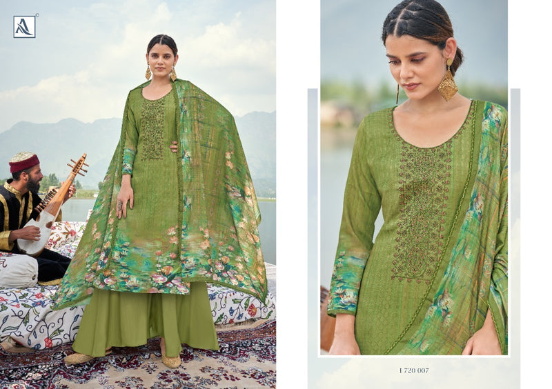 Alok Suit Nalinii Pure Jam Cotton Digital Print Fancy Embroidered Work Salwar Kameez