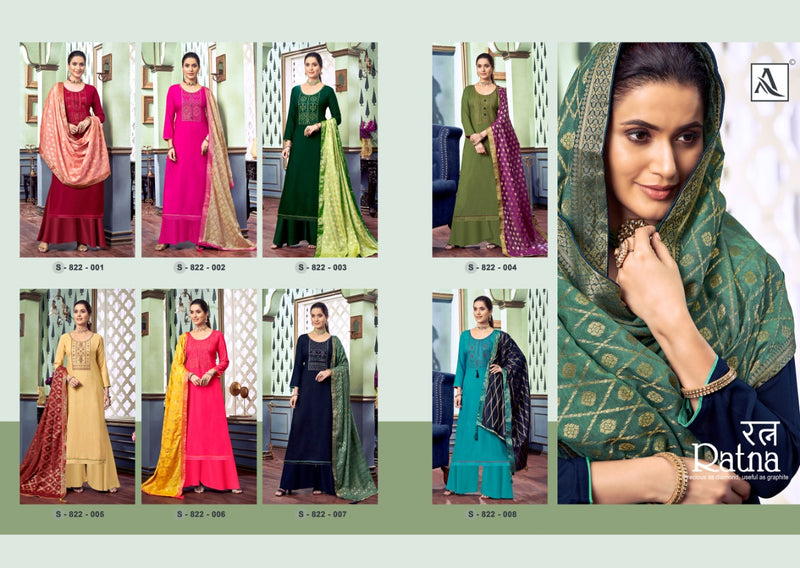 Alok Suit Ratna Viscose Rayon Dyed With Embroidery Work Suit