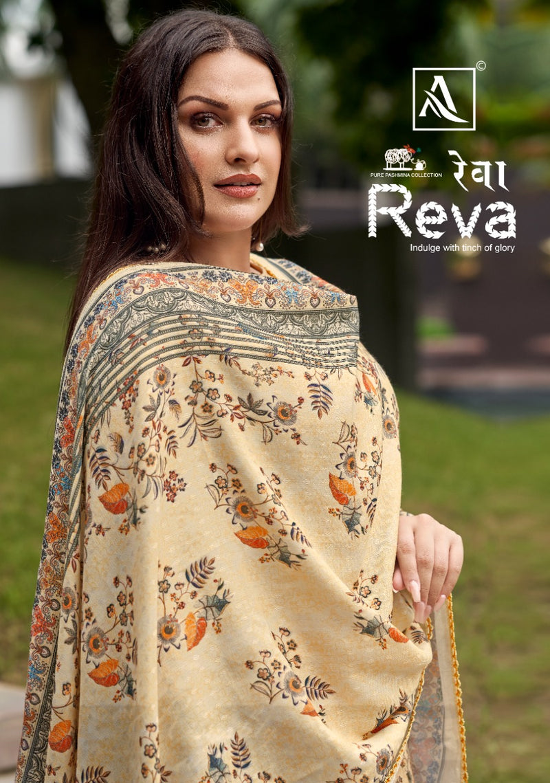 Alok Suit Reva Pure Wool Pashmina Digital Printed Embroidered Salwar Kameez