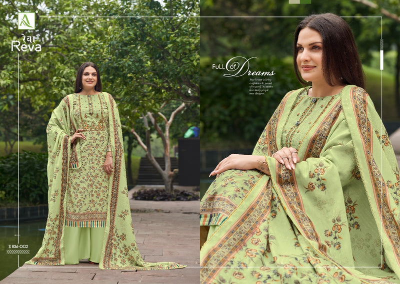 Alok Suit Reva Pure Wool Pashmina Digital Printed Embroidered Salwar Kameez