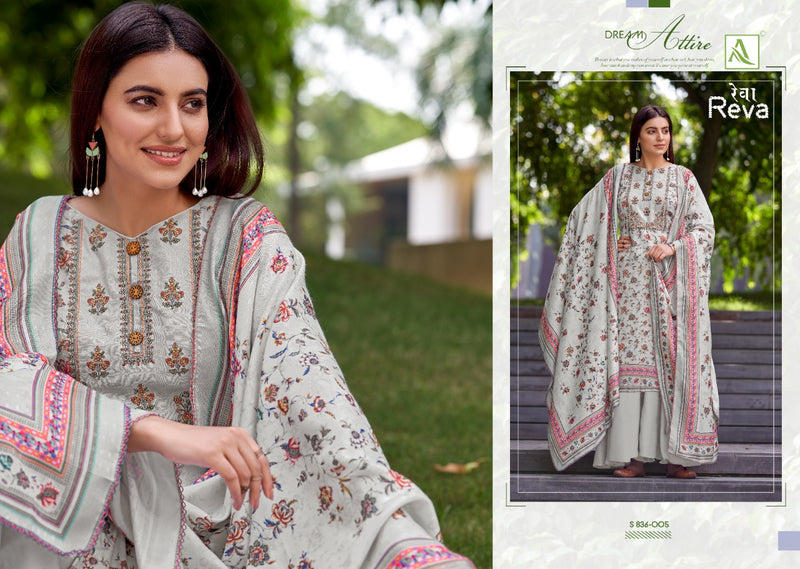 Alok Suit Reva Pure Wool Pashmina Digital Printed Embroidered Salwar Kameez