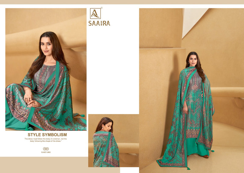 Alok Suit Saaria Pure Viscose Velvet Digital Print Diamond Work Salwar Suit