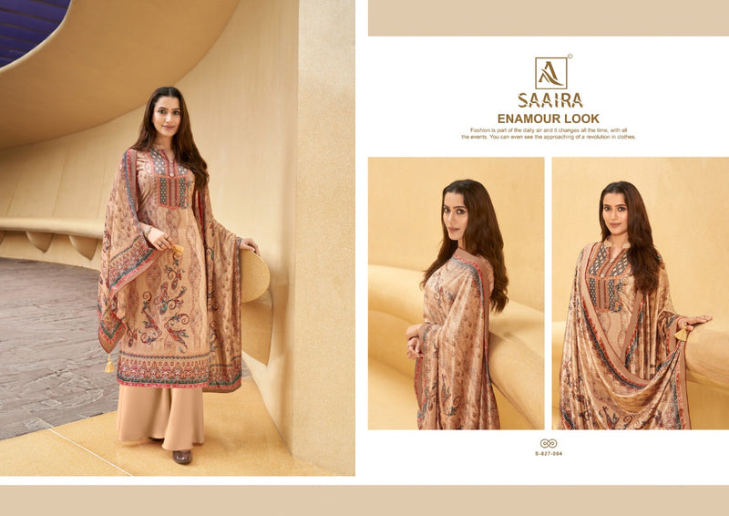 Alok Suit Saaria Pure Viscose Velvet Digital Print Diamond Work Salwar Suit