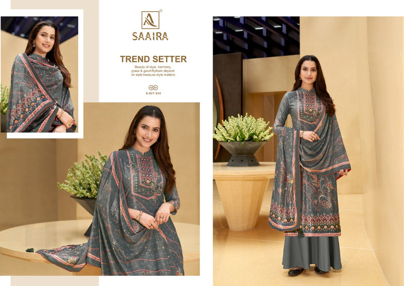 Alok Suit Saaria Pure Viscose Velvet Digital Print Diamond Work Salwar Suit